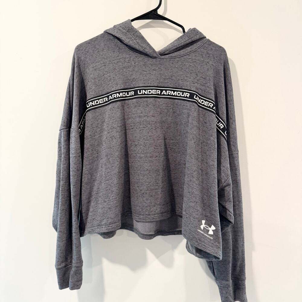 Under Armour Pullover Gray Womens XL Boxy Fit Cropped Athleisure Comfy